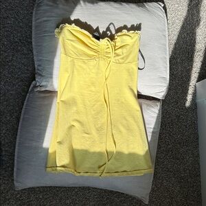 Forever 21 Yellow Strapless Dress